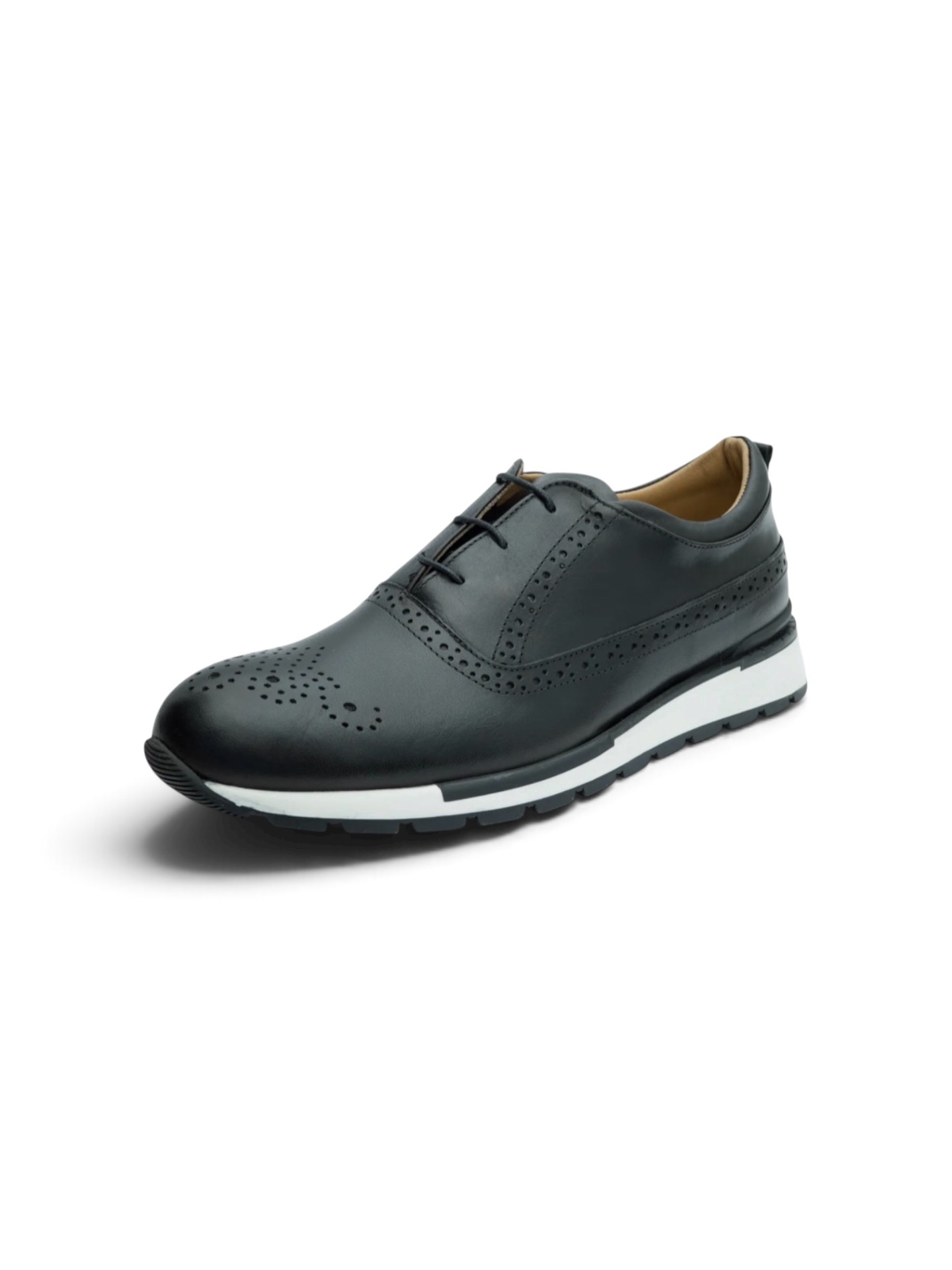 Black Brogue Lace-Up with Contemporary Sole