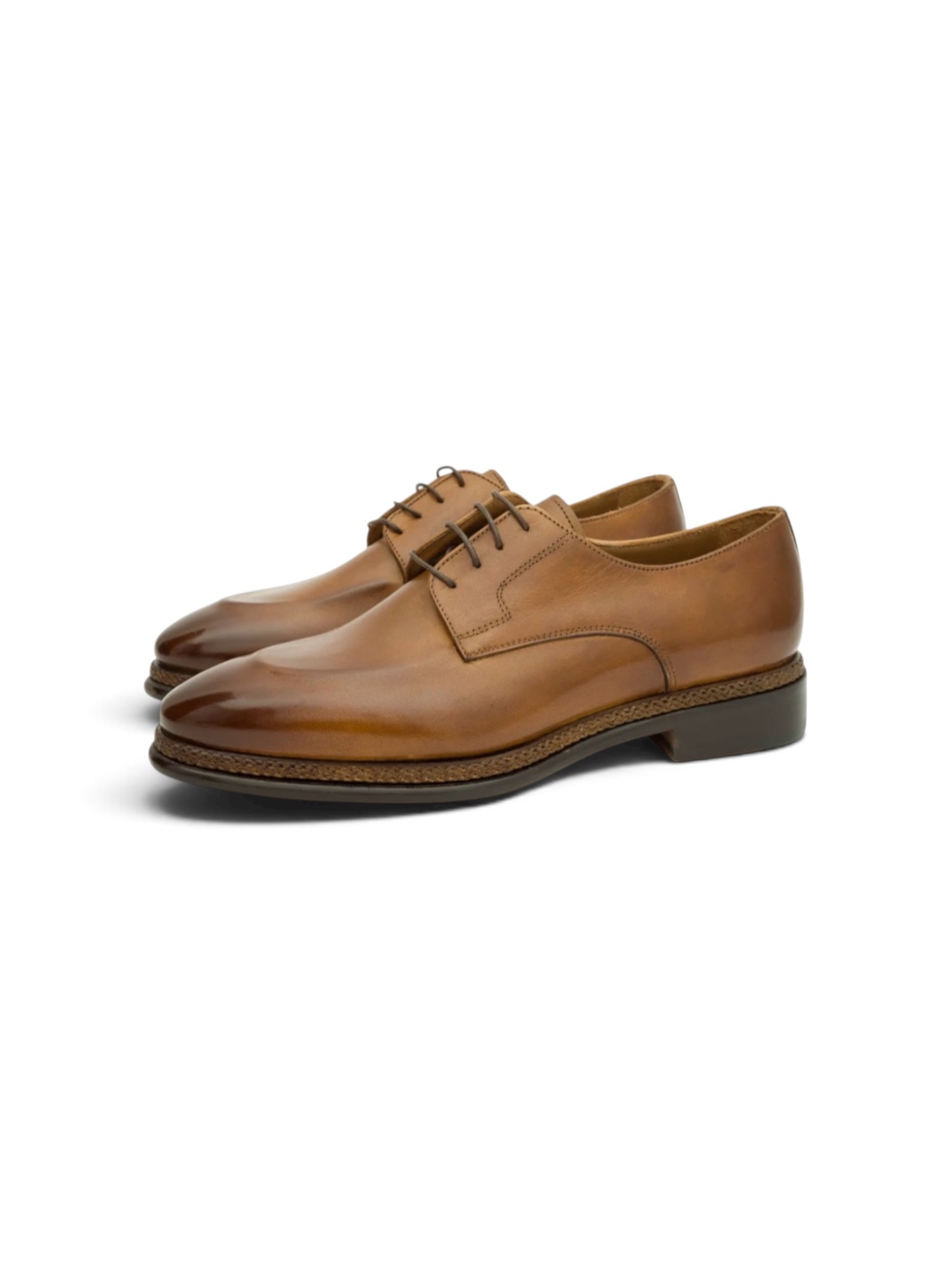 Cognac Plain Toe Derby