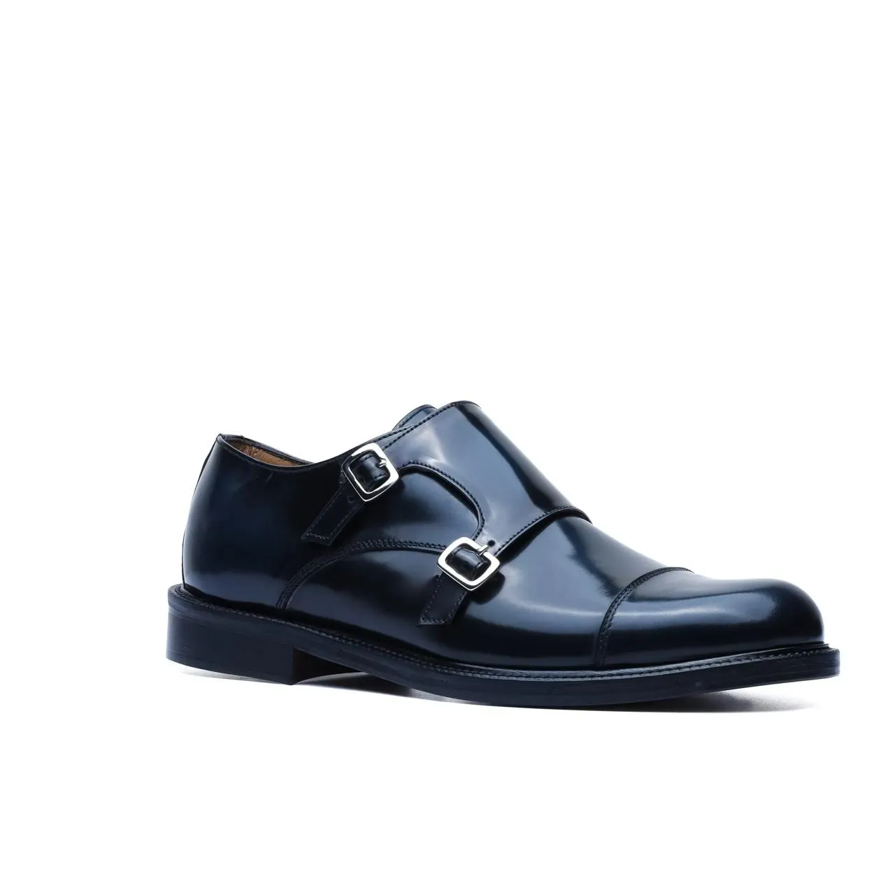 Monk Strap in Brushed Leather Blue