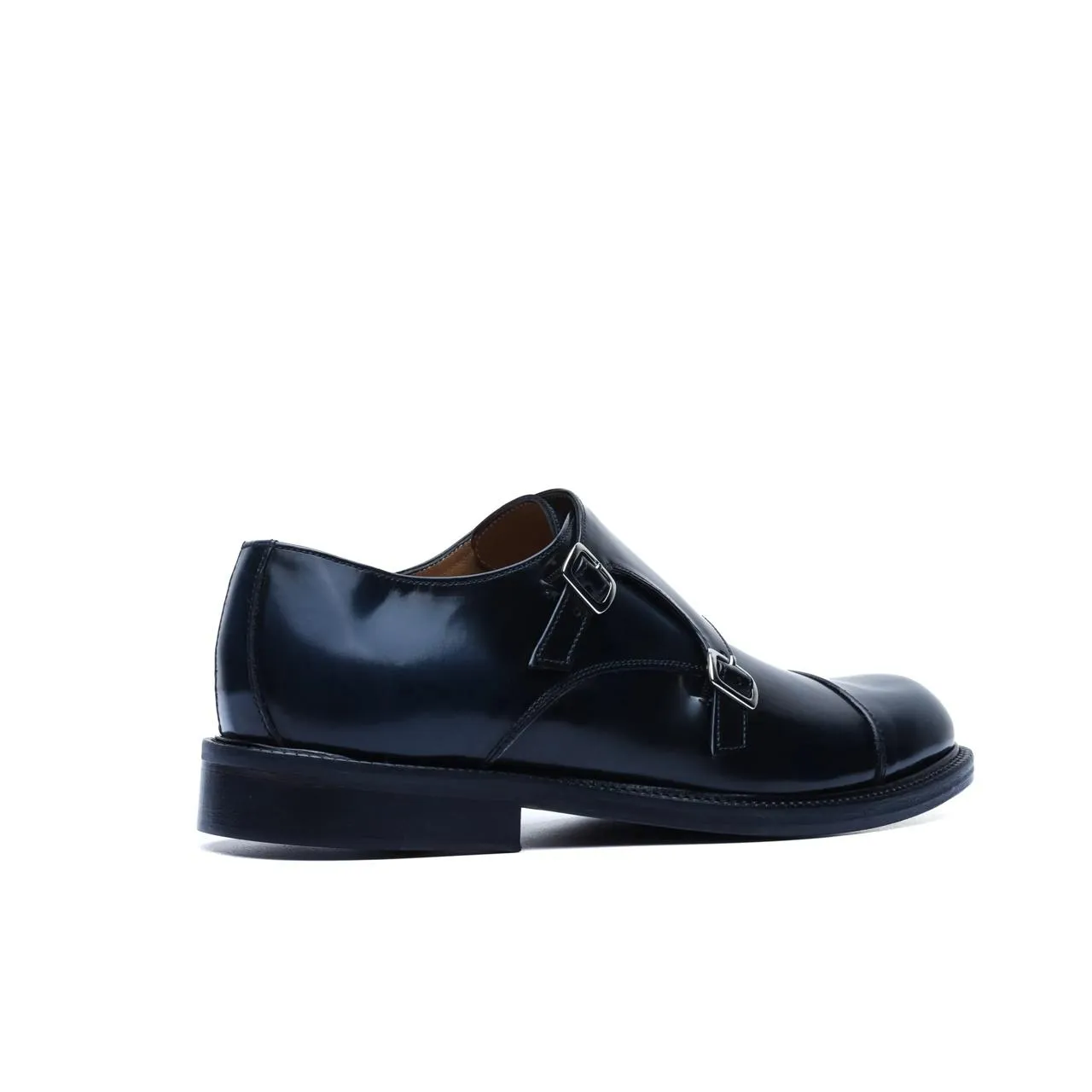Monk Strap in Brushed Leather Blue