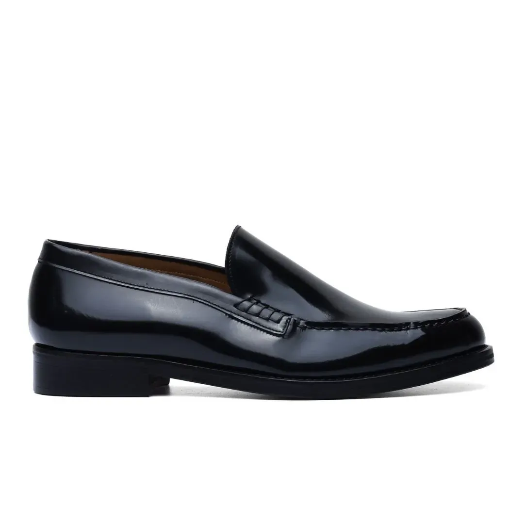 Black Leather Venetian Loafers – Handcrafted in Italy