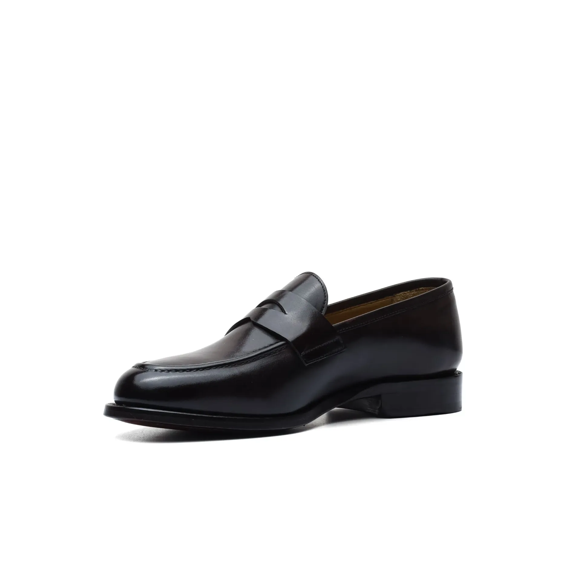 Black Leather Penny Loafers