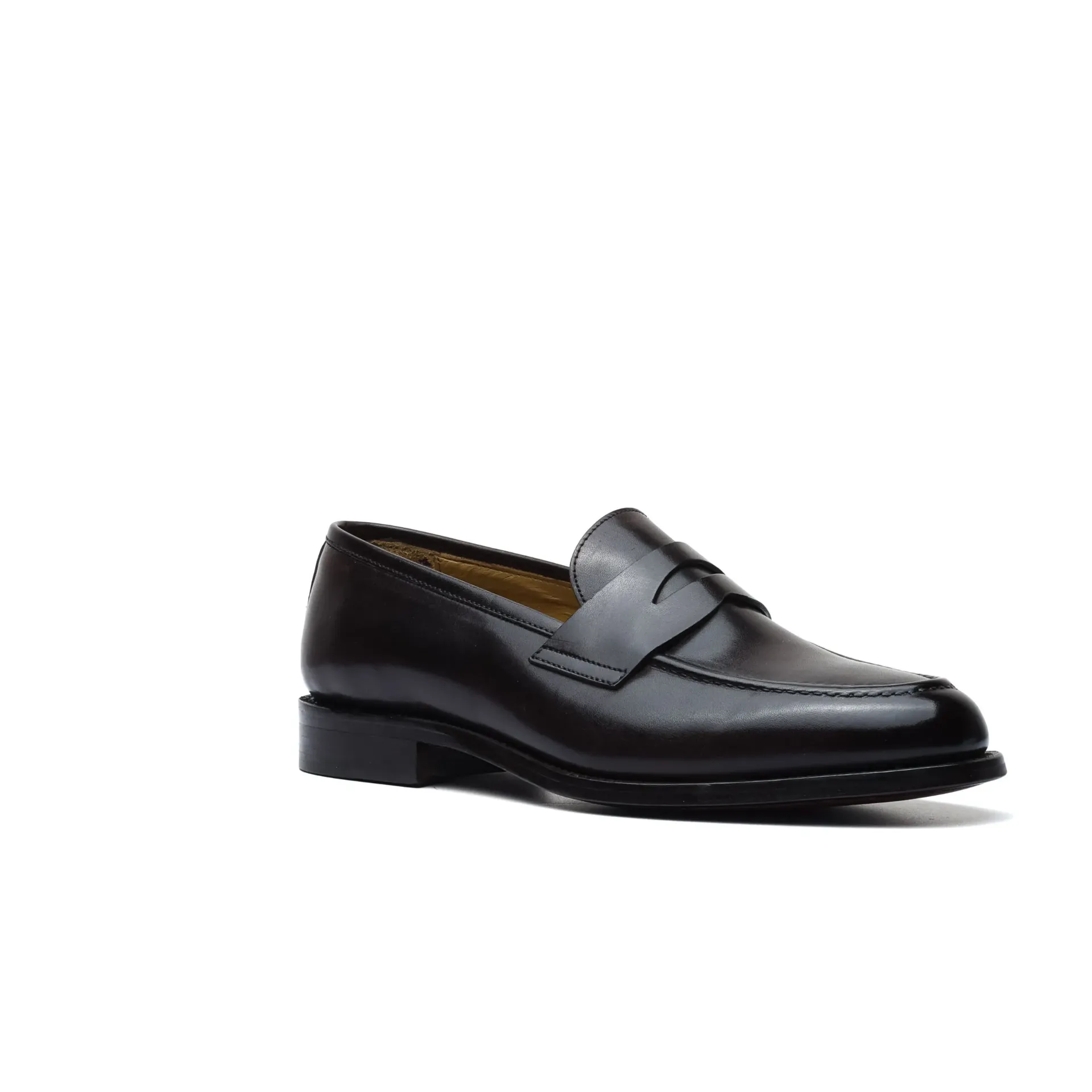 Black Leather Penny Loafers
