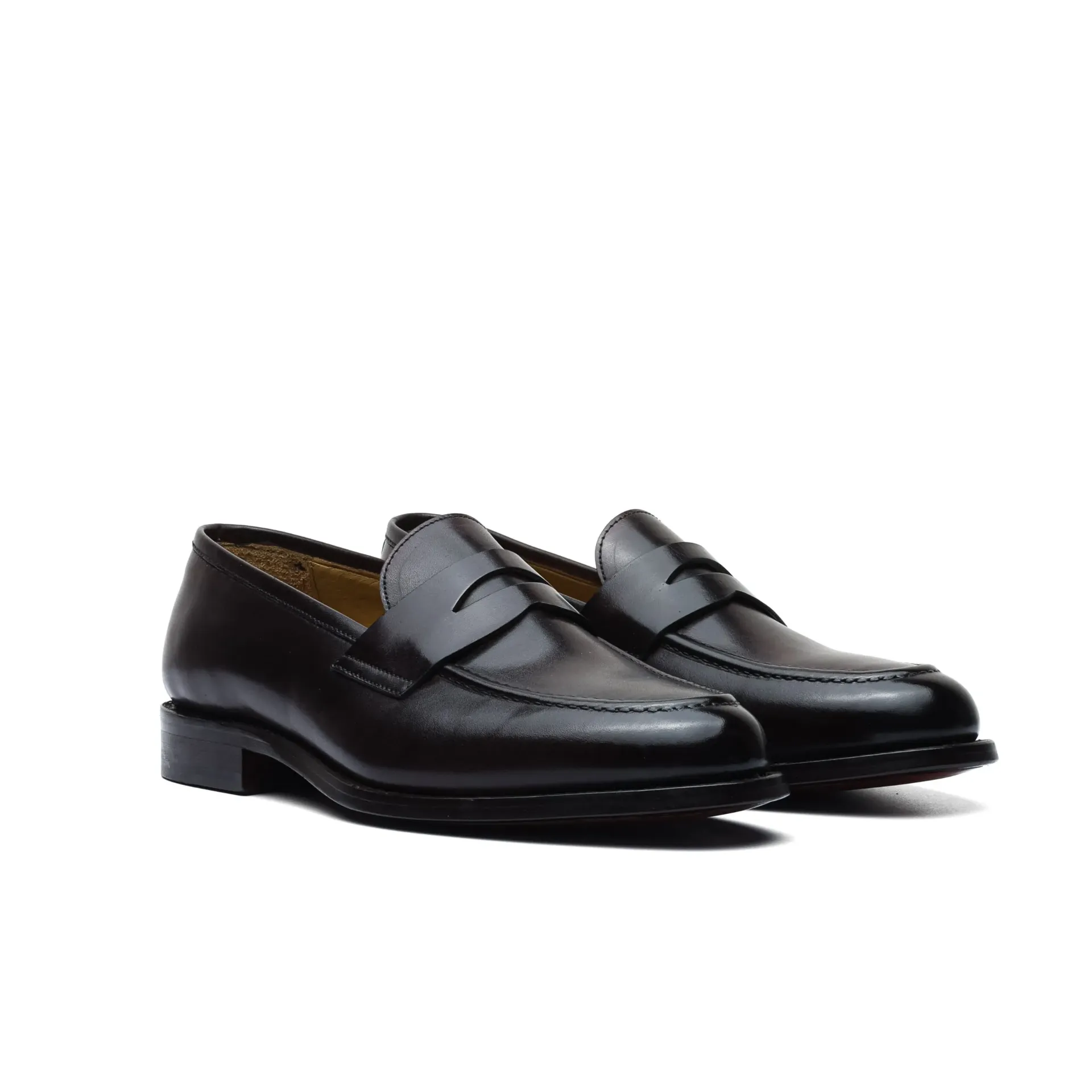 Black Leather Penny Loafers
