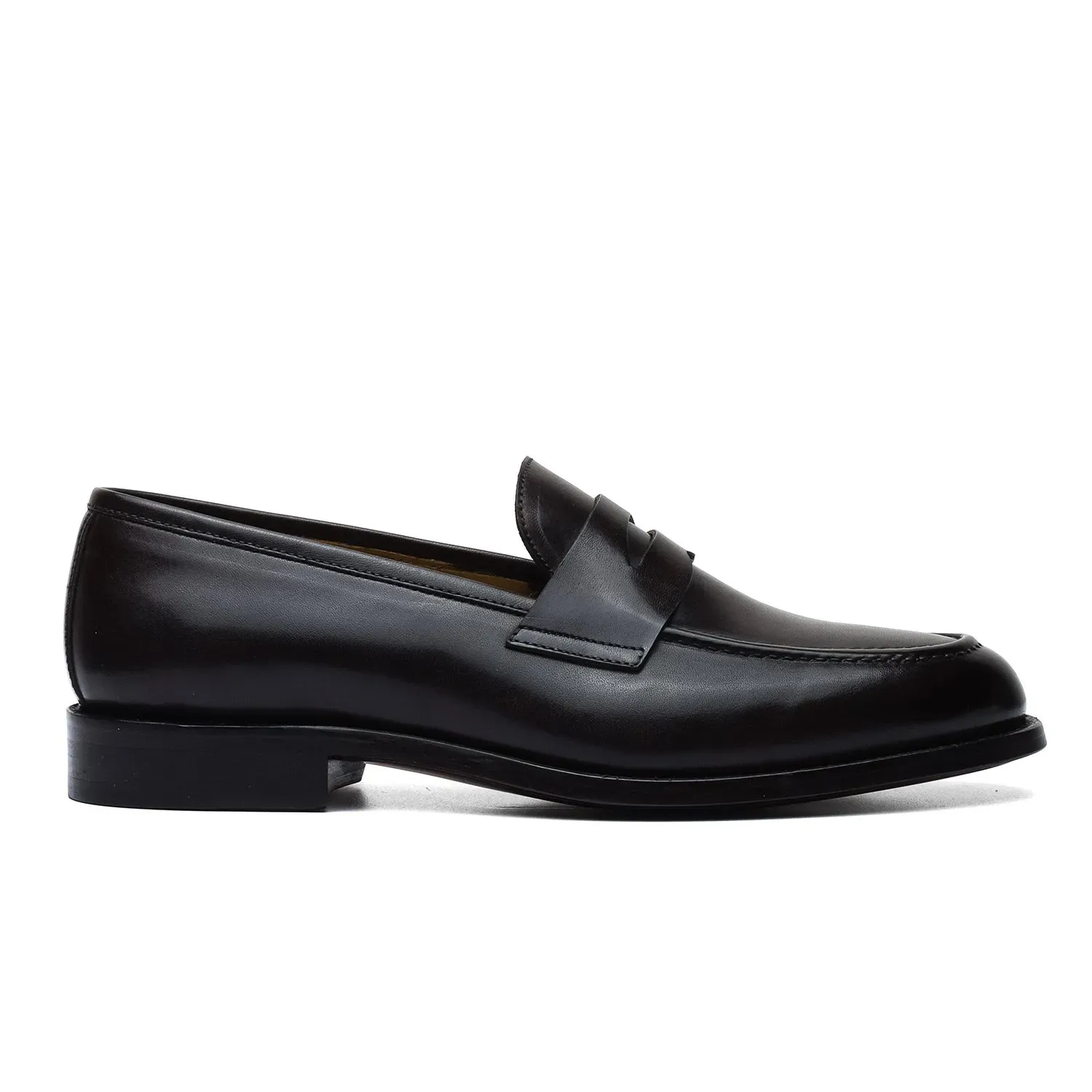 Black Leather Penny Loafers