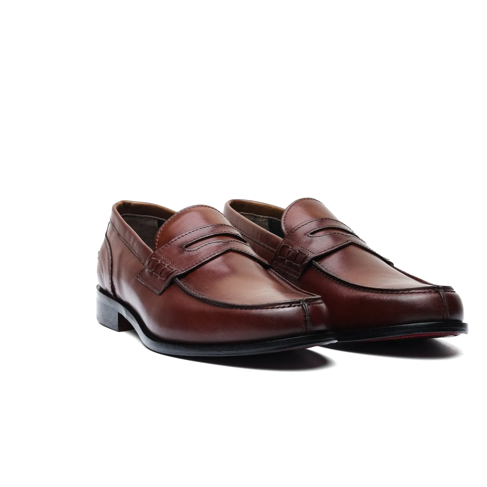 Brown Leather Penny Loafers
