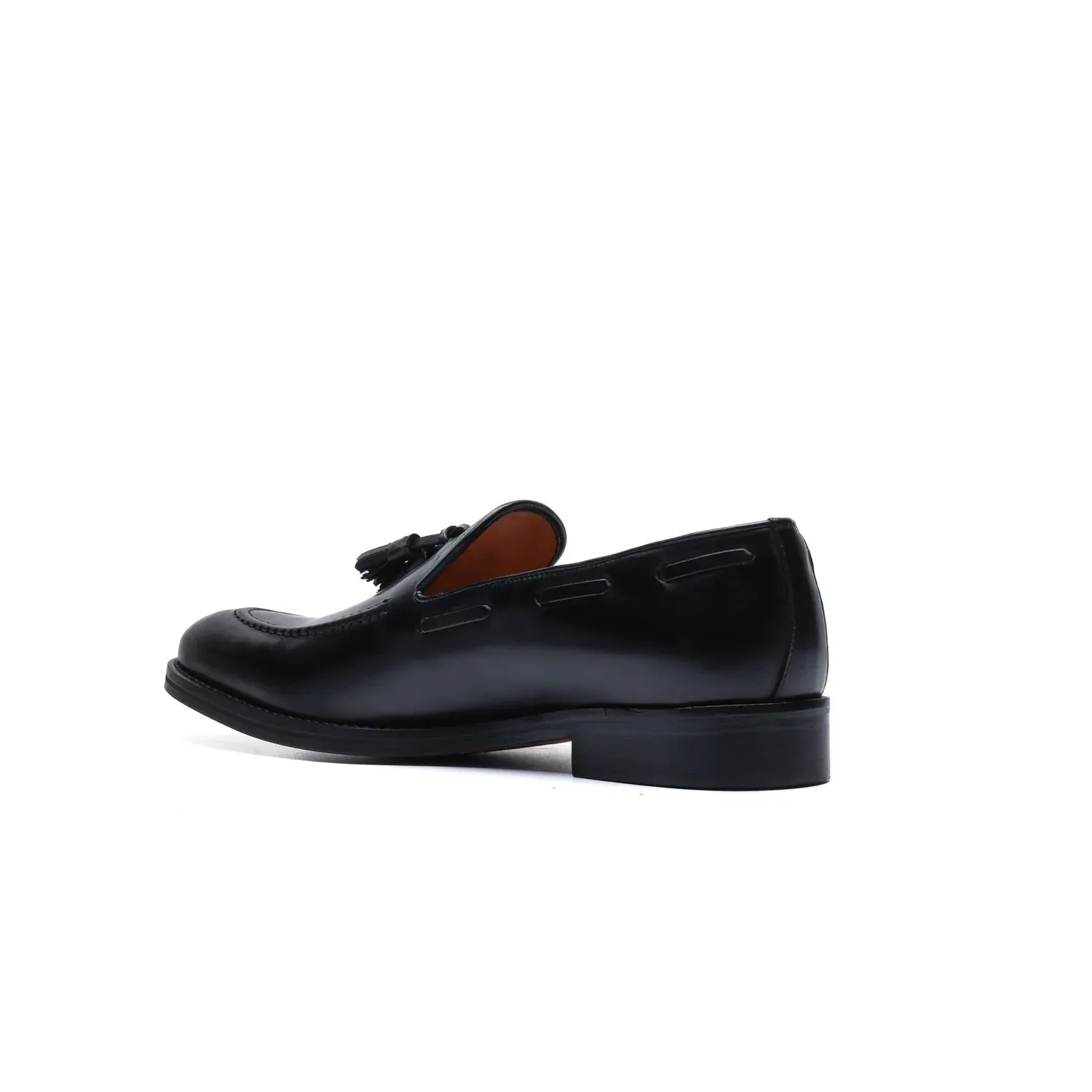 Black Leather Tassel Loafers