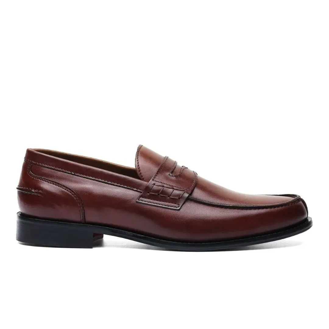 Brown Leather Penny Loafers
