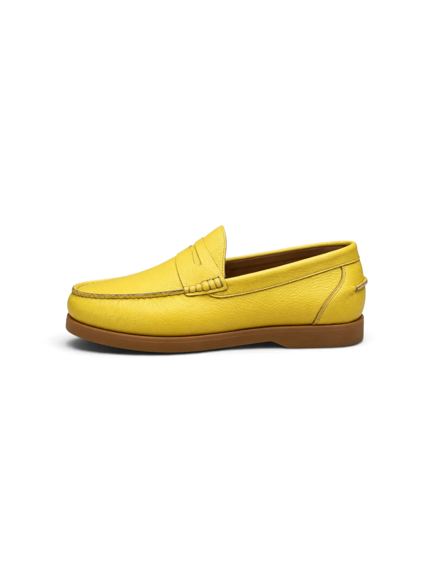 Yellow Leather Penny Loafers