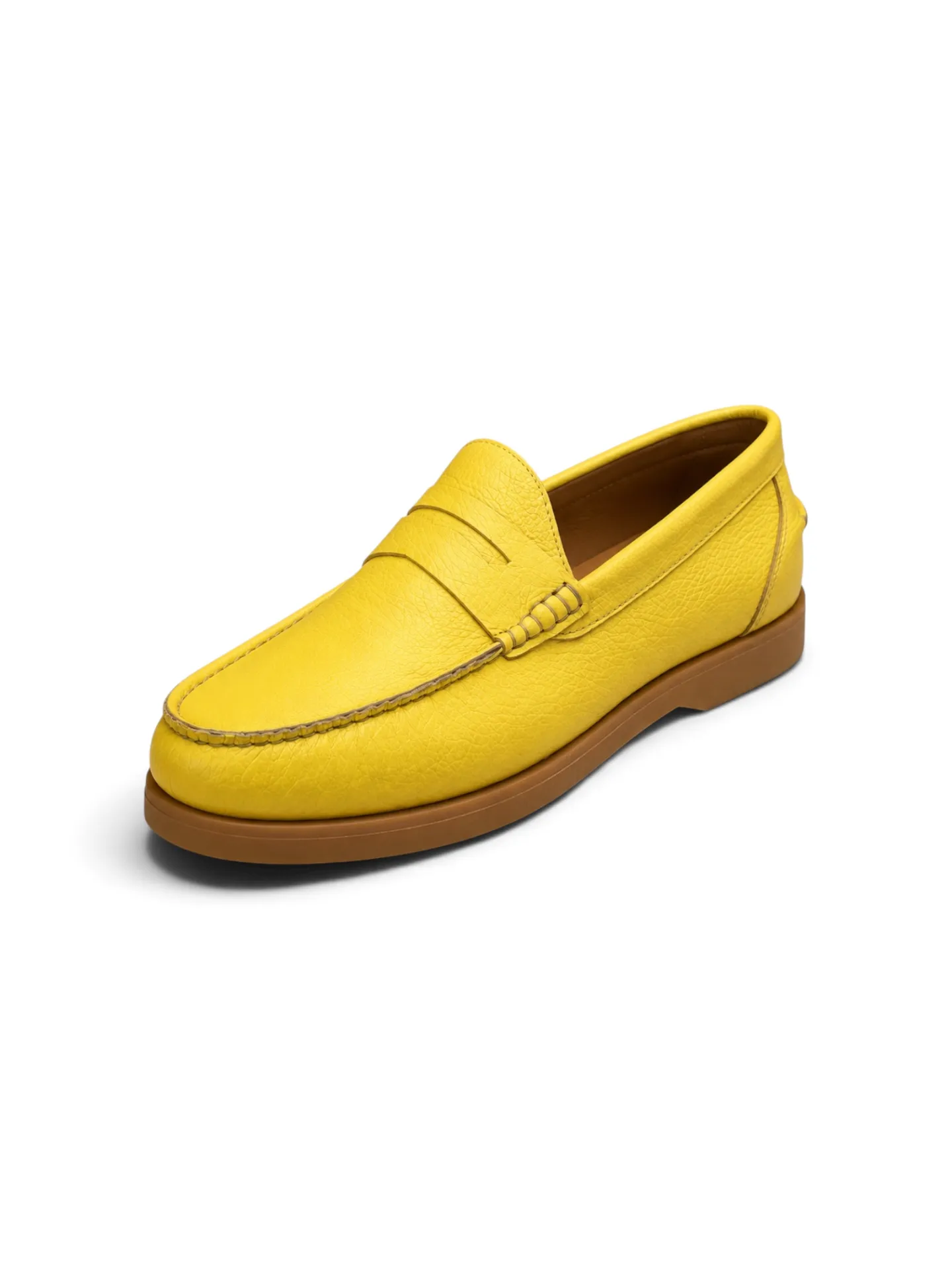 Yellow Leather Penny Loafers