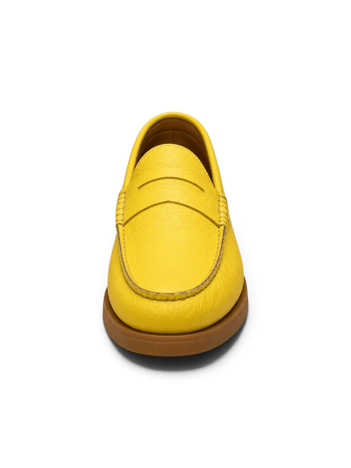 Yellow Leather Penny Loafers