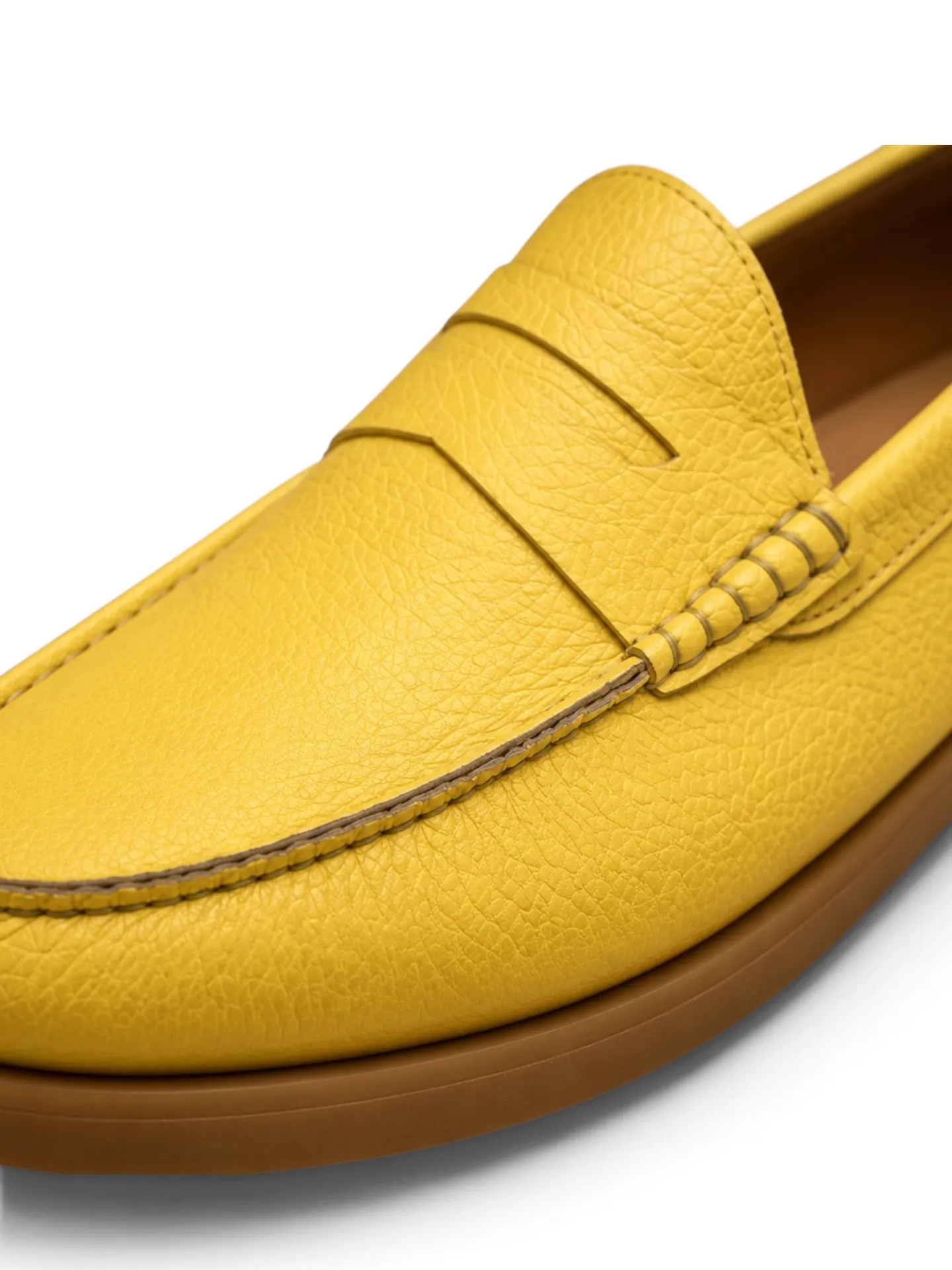 Yellow Leather Penny Loafers