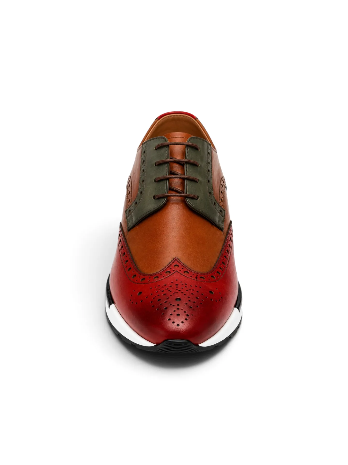 Þrílitur blandaður brogue skór frá Heritage