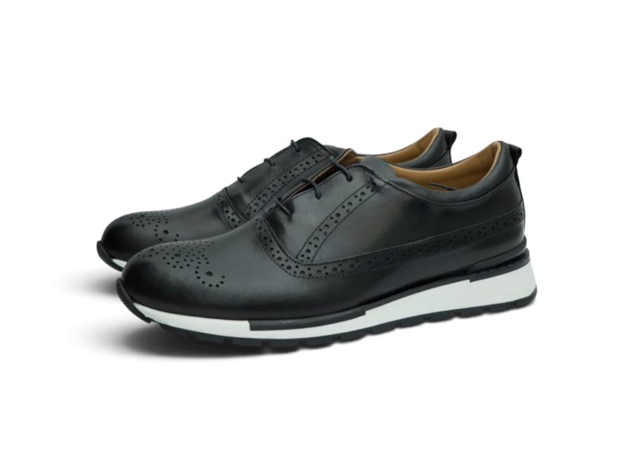 Black Brogue Lace-Up with Contemporary Sole