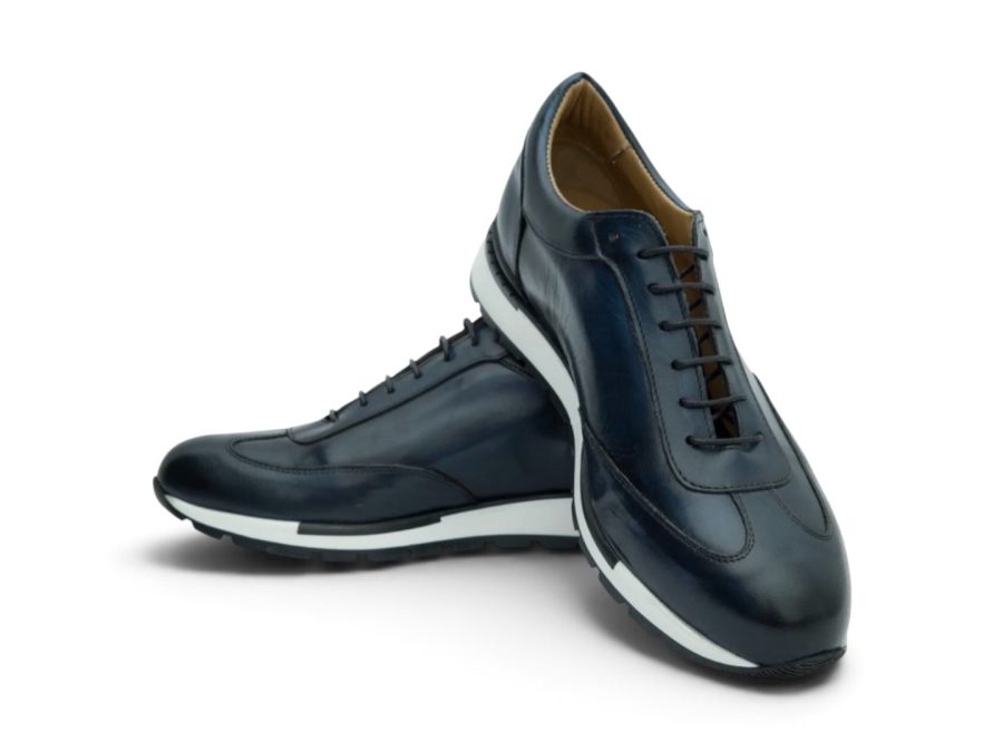 Navy Leather Lace-Up with Sport-Luxury Sole