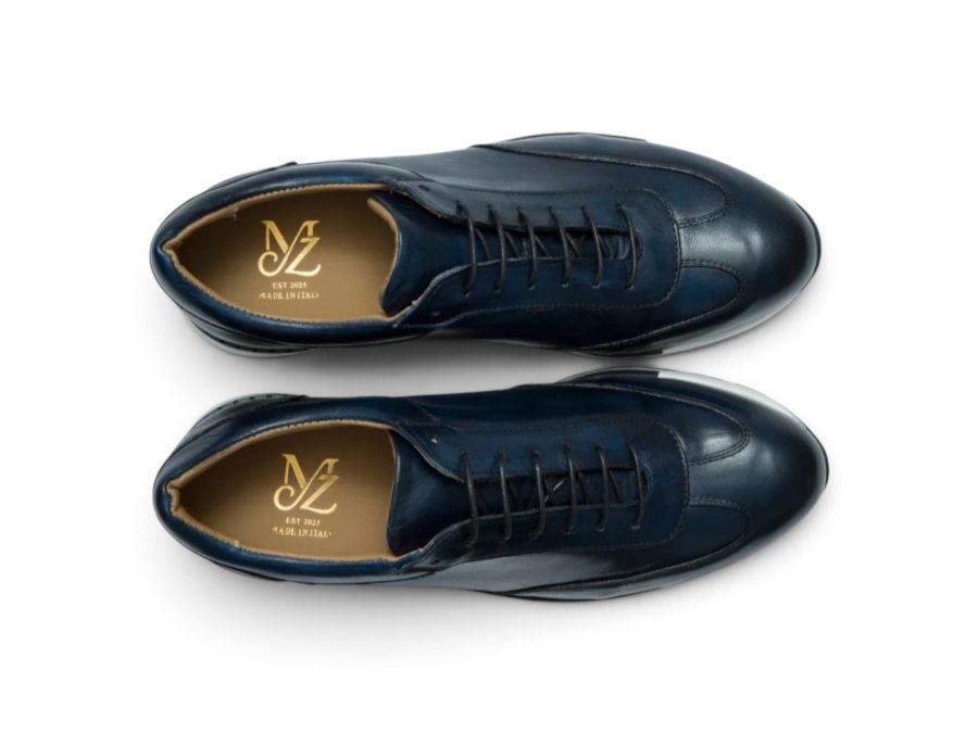 Navy Leather Lace-Up with Sport-Luxury Sole