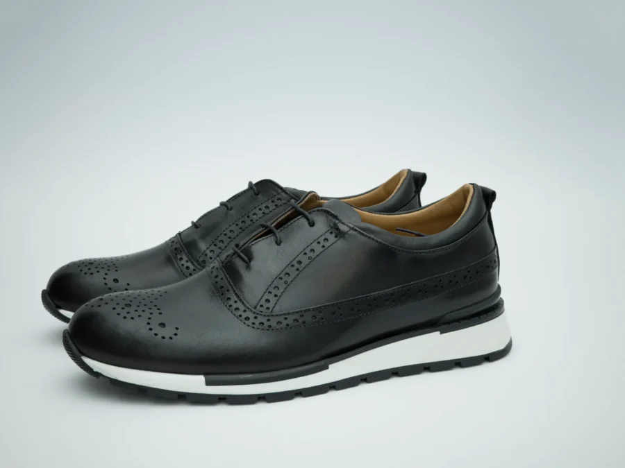 Black Brogue Lace-Up with Contemporary Sole