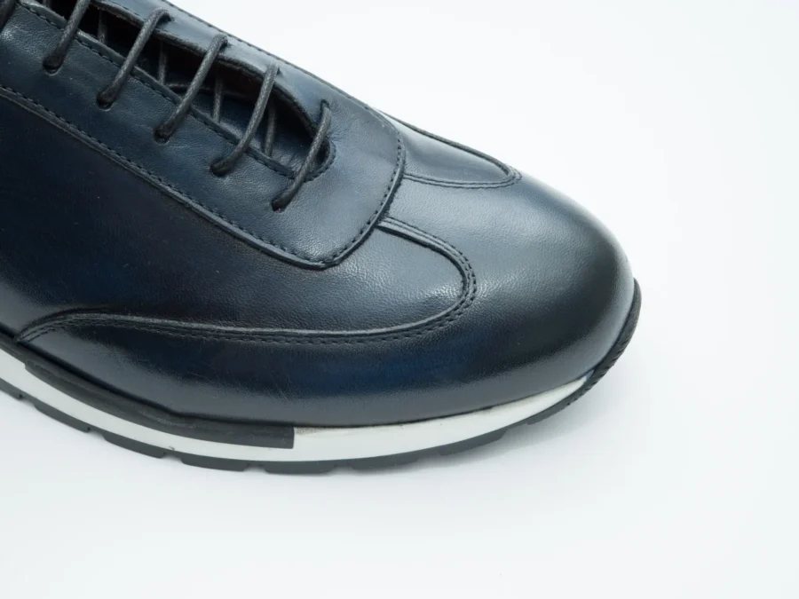 Navy Leather Lace-Up with Sport-Luxury Sole