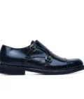 Handcrafted footwear made in Italy, Monk Strap model, more commonly known as "Double Buckle", characterised by the round toe with cap.