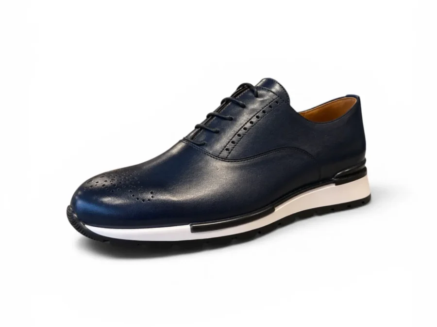Classic Navy Leather Derby Sneaker