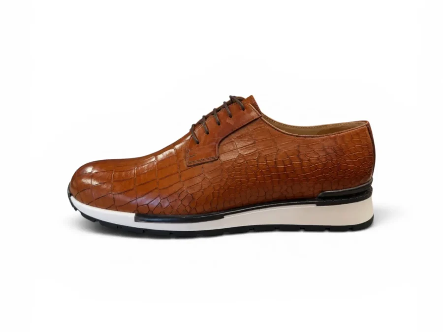 Croc Embossed Leather Sneakers